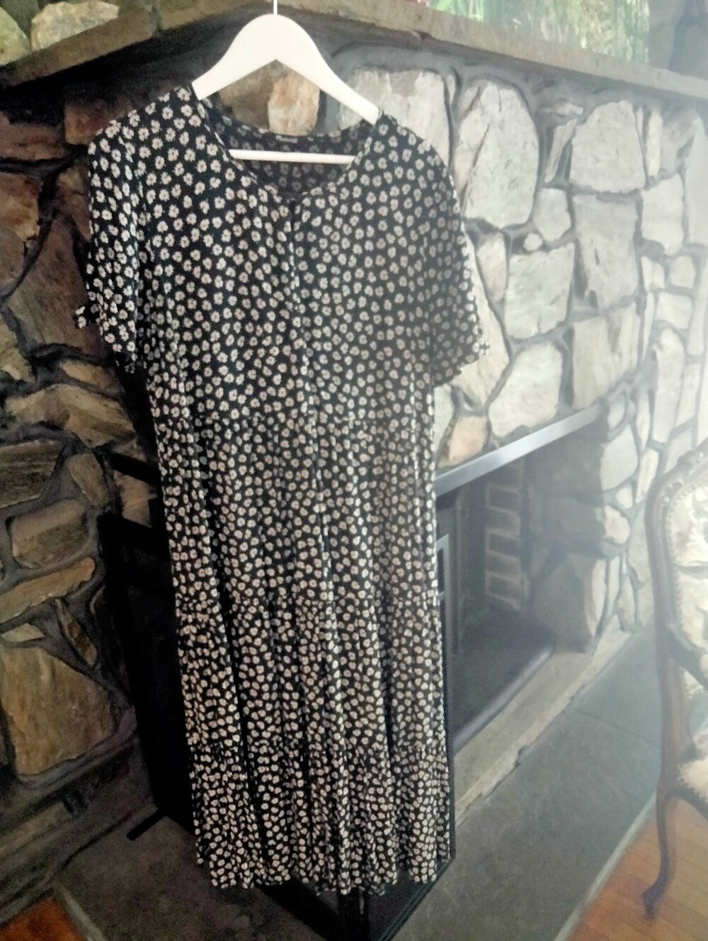 Black And White Tiered Maxi Dress